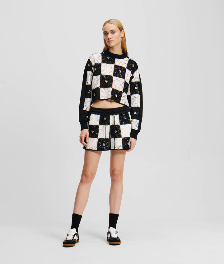 Karl Lagerfeld Women's Crochet Shorts | Black/White