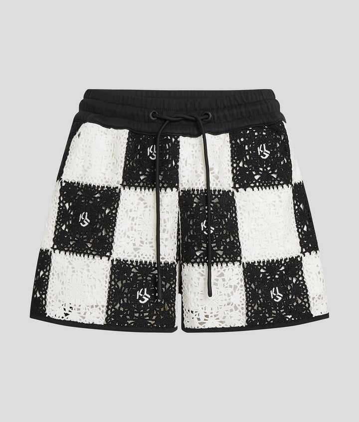 Karl Lagerfeld Women's Crochet Shorts | Black/White