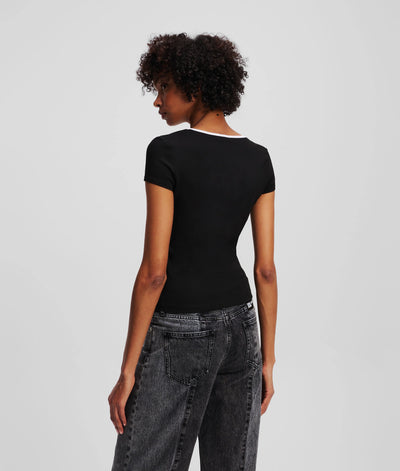 Karl Lagerfeld Square Neck T-shirt | Black