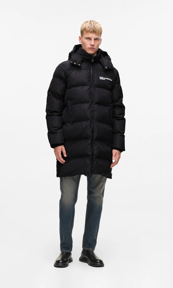 Karl Lagerfeld Men's Long Puffer Jacket | Black