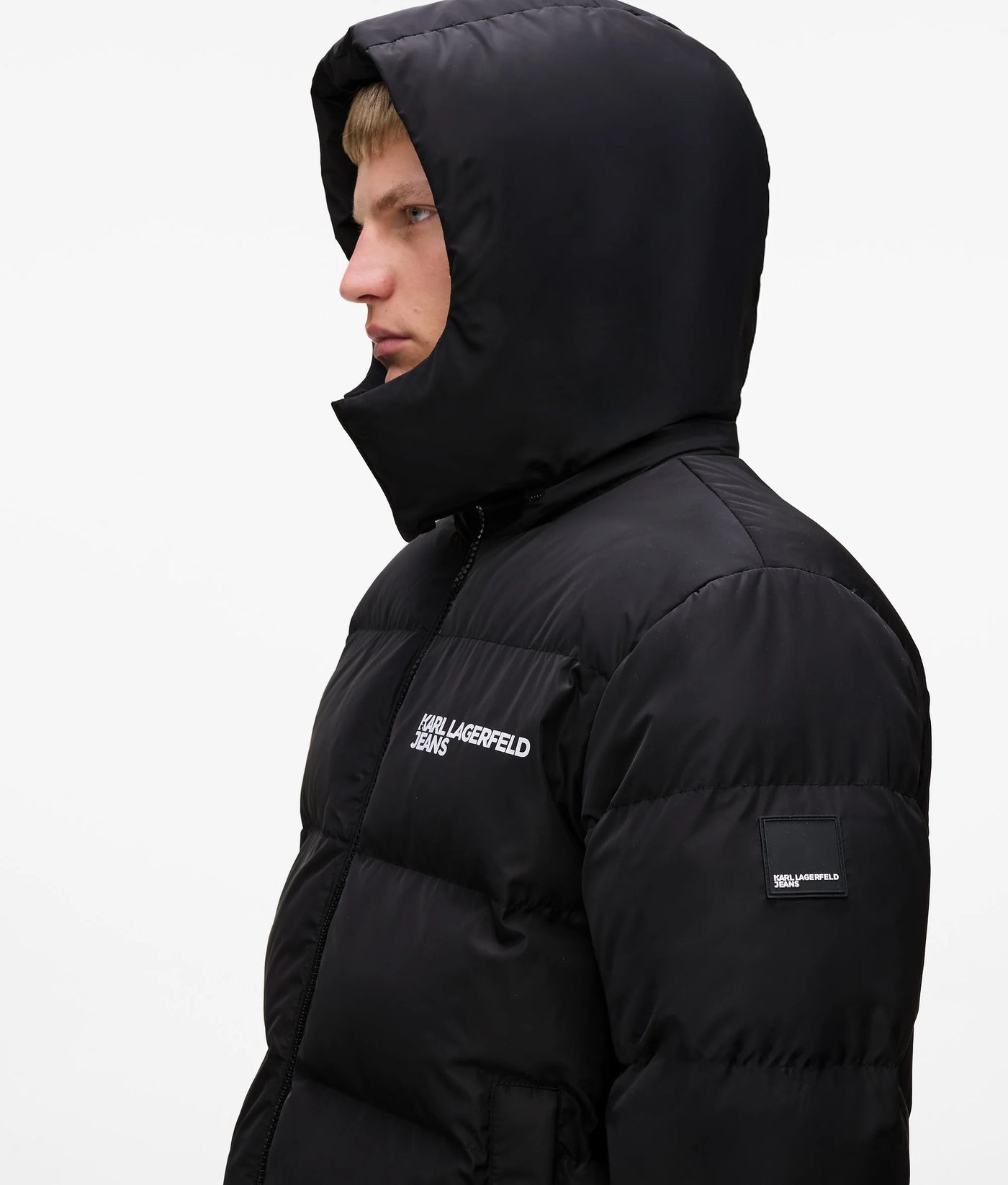 Karl Lagerfeld Men's Long Puffer Jacket | Black