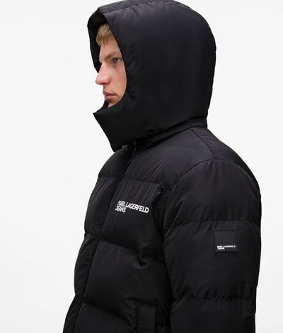 Karl Lagerfeld Men's Long Puffer Jacket | Black