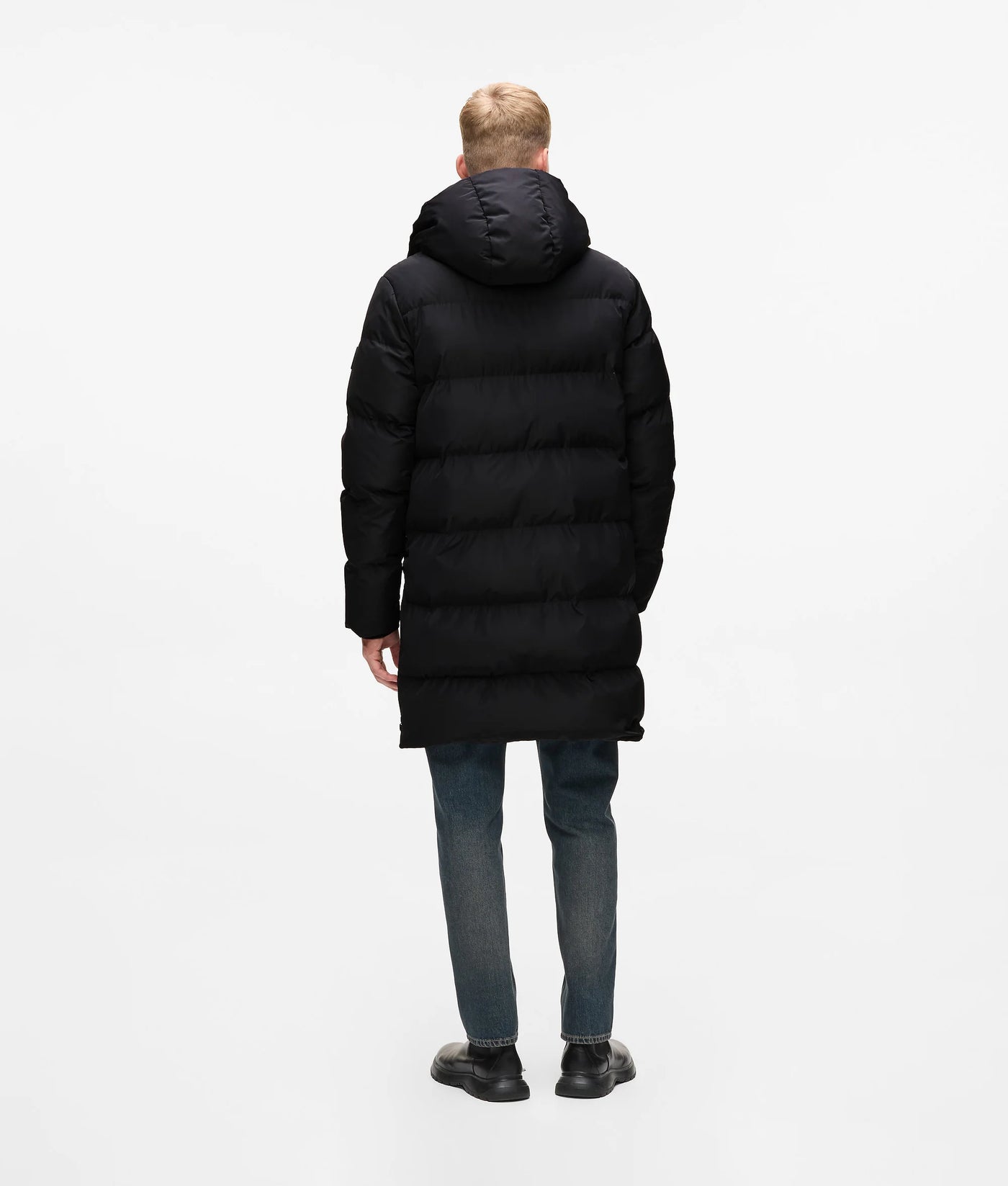 Karl Lagerfeld Men's Long Puffer Jacket | Black