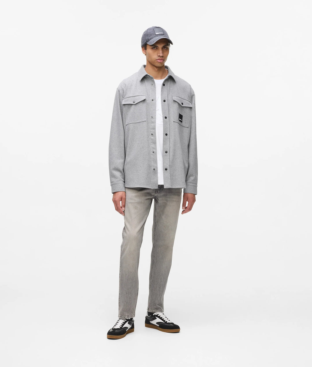 Karl Lagerfeld Wool-Blend Flannel Overshirt | Monument