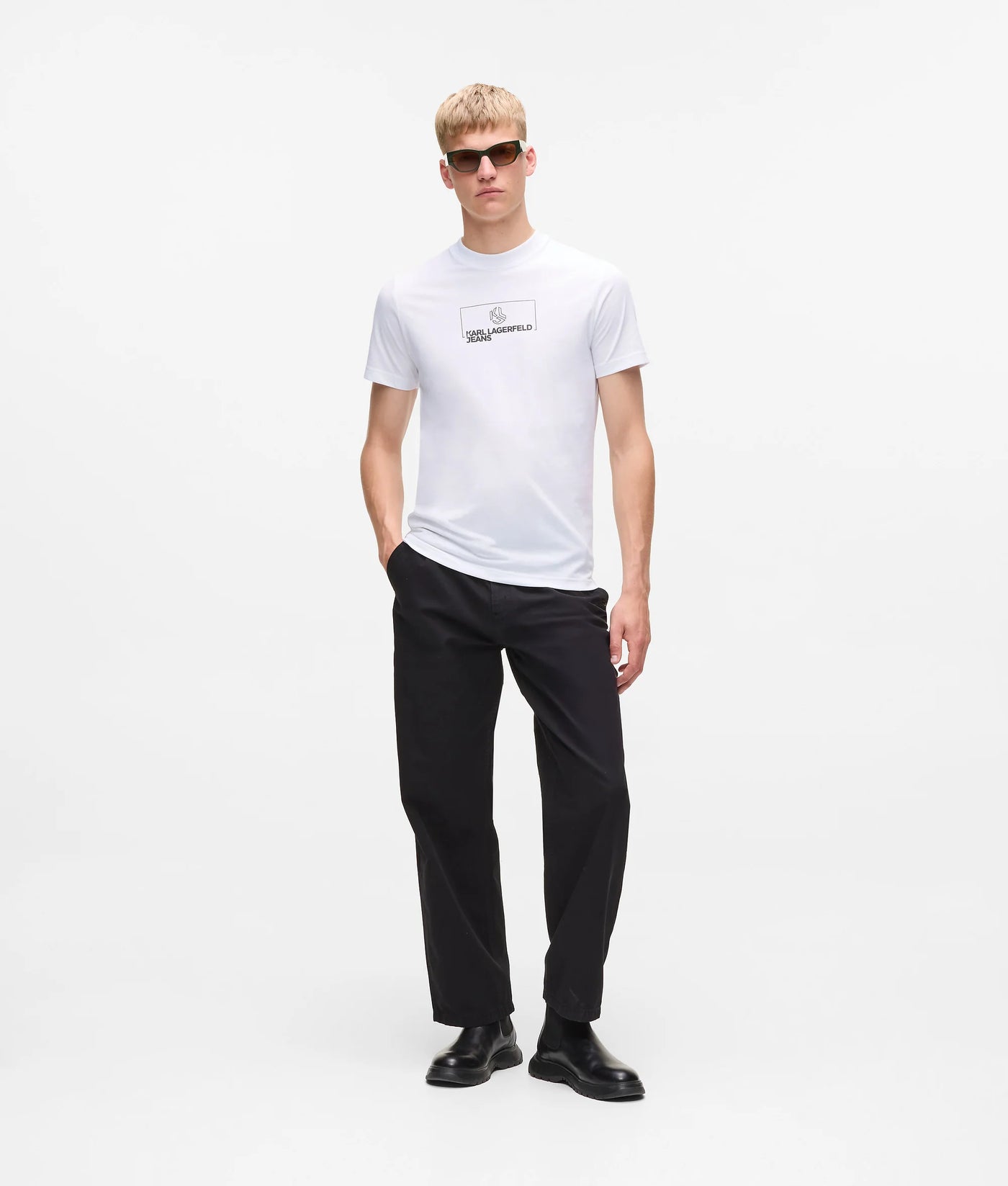 Karl Lagerfeld Men's Slim Logo T-shirt | White