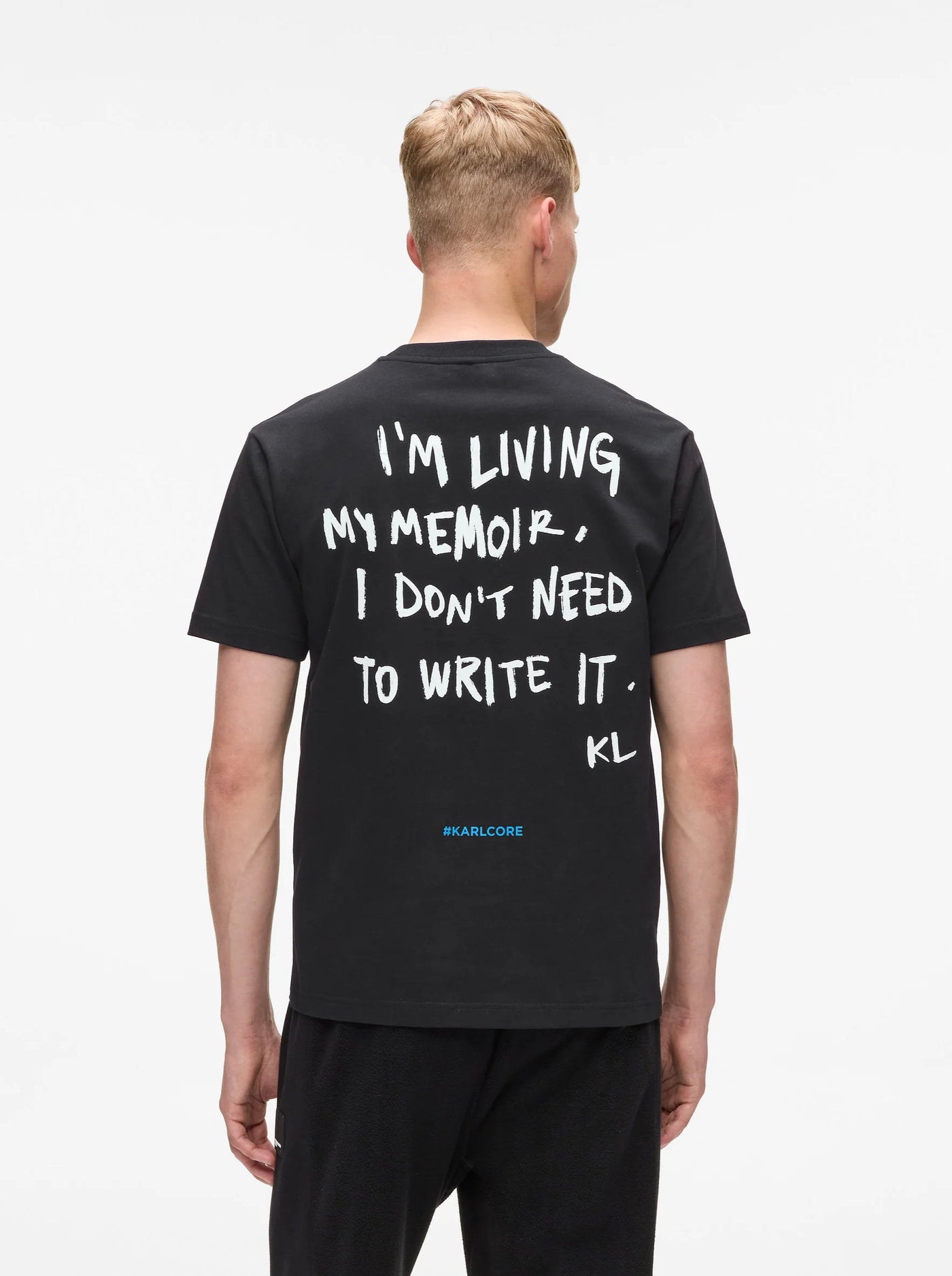 Karl Lagerfeld Men's Regular Karl Quote T-shirt | Black