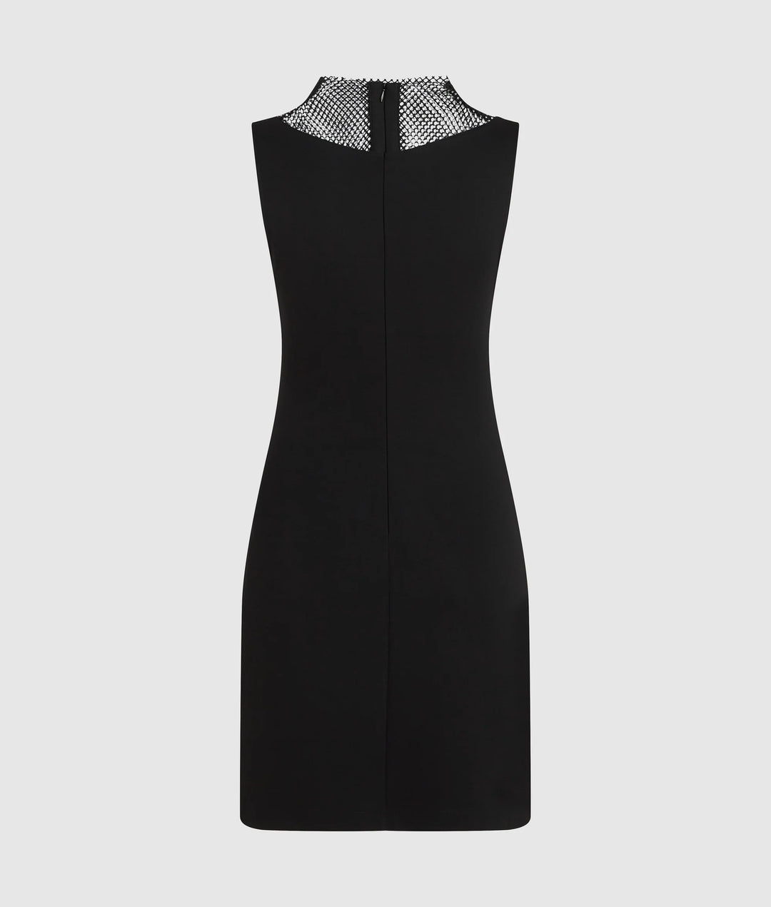 Karl Lagerfeld V-Neck Rhinestone Mesh Dress | Black