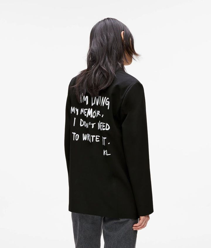 Karl Lagerfeld Quote Blazer | Black