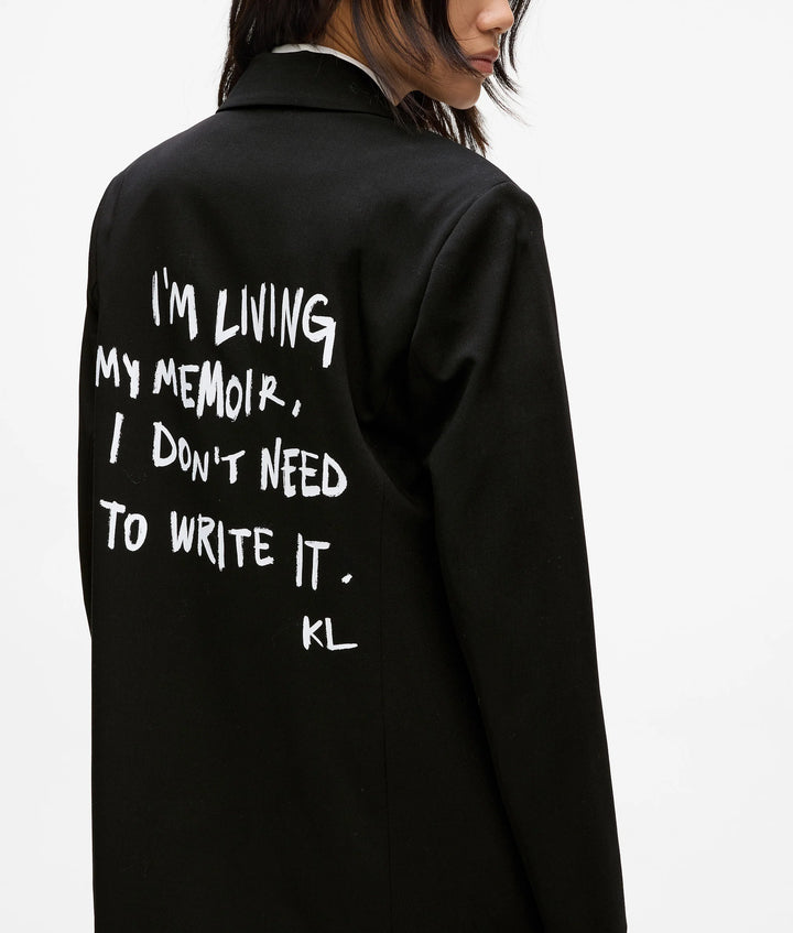 Karl Lagerfeld Quote Blazer | Black
