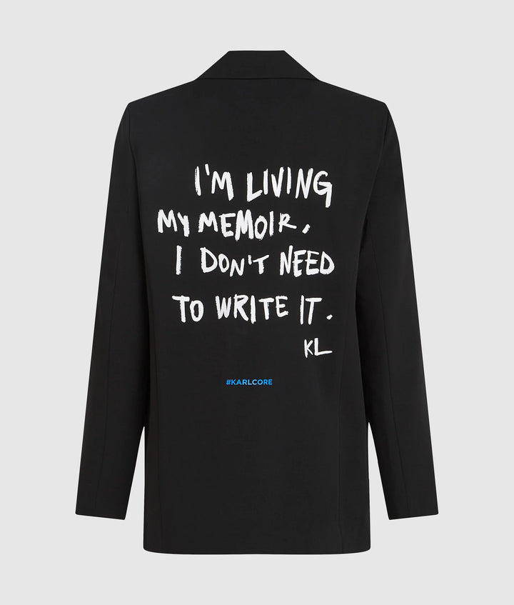 Karl Lagerfeld Quote Blazer | Black