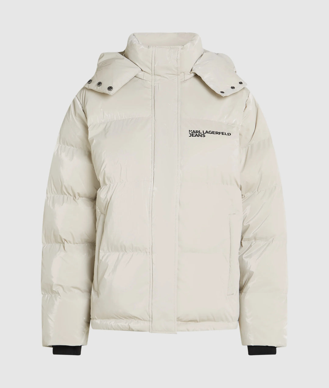 Karl Lagerfeld Women's Shiny Puffer Jacket | Off White