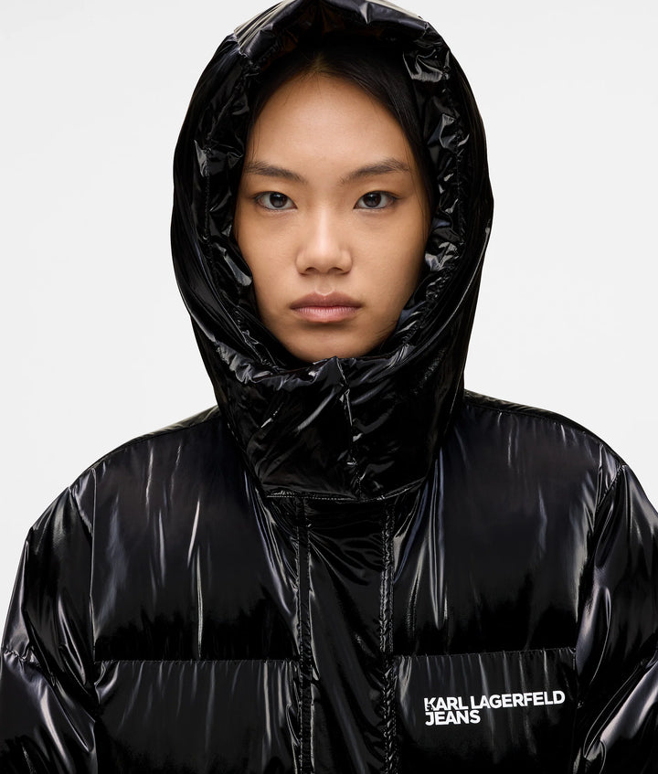 Karl Lagerfeld Women's Shiny Puffer Jacket | Black