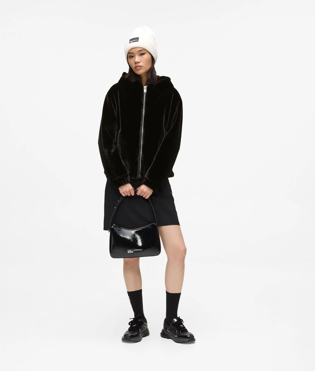 Karl Lagerfeld Faux Fur Jacket | Black