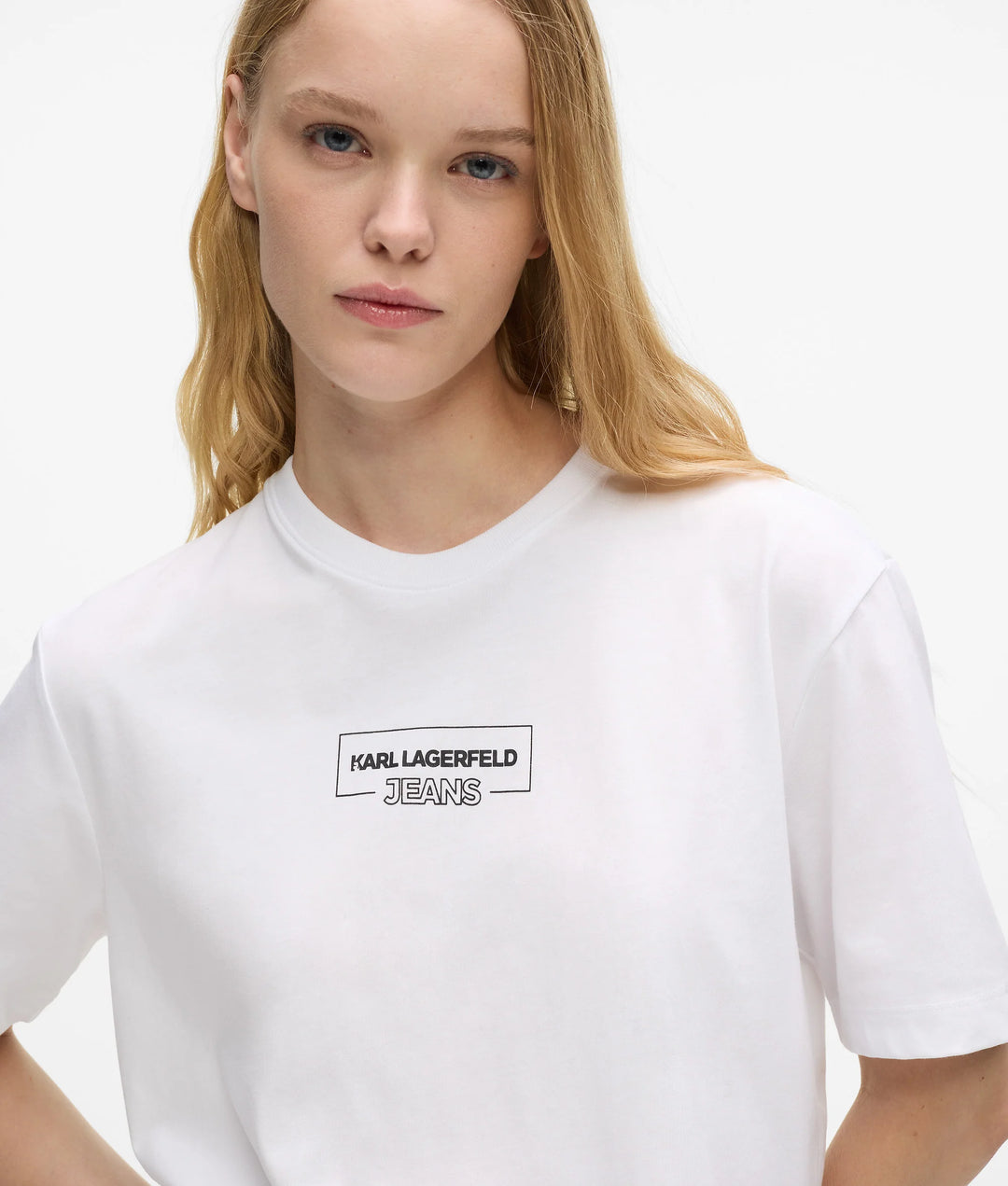 Karl Lagerfeld Outline Logo Women's T-shirt | White