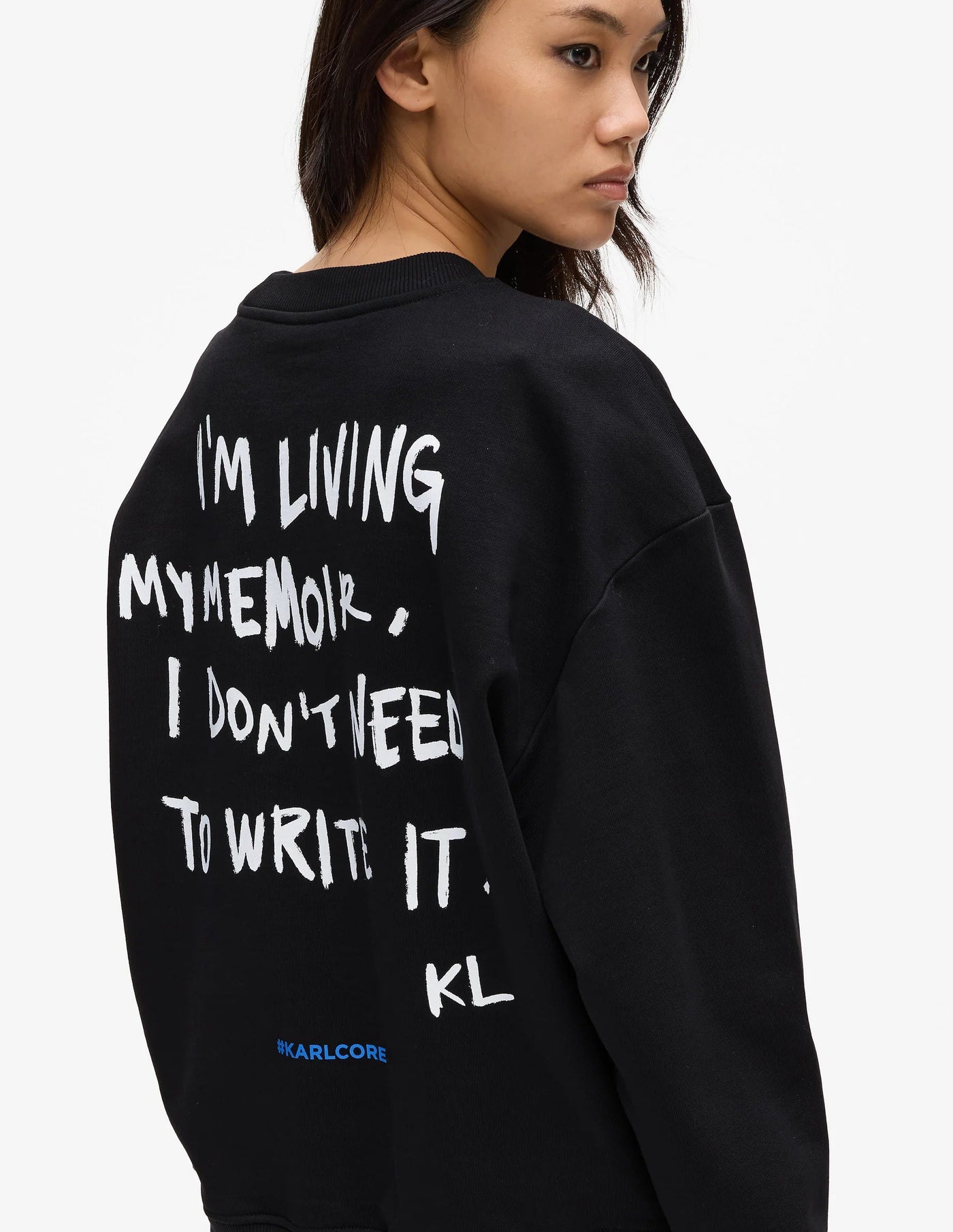 Karl Lagerfeld Women's Relaxed Karl Quote Sweatshirt | Black