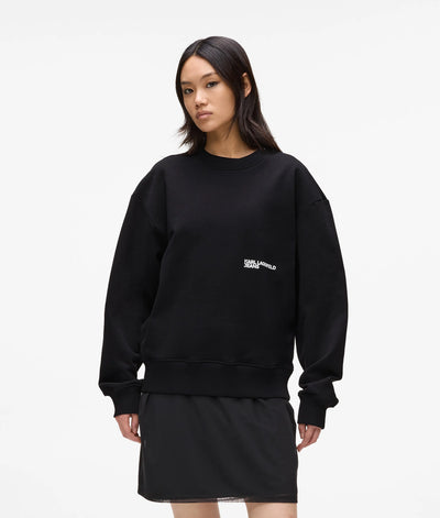 Karl Lagerfeld Women's Relaxed Karl Quote Sweatshirt | Black