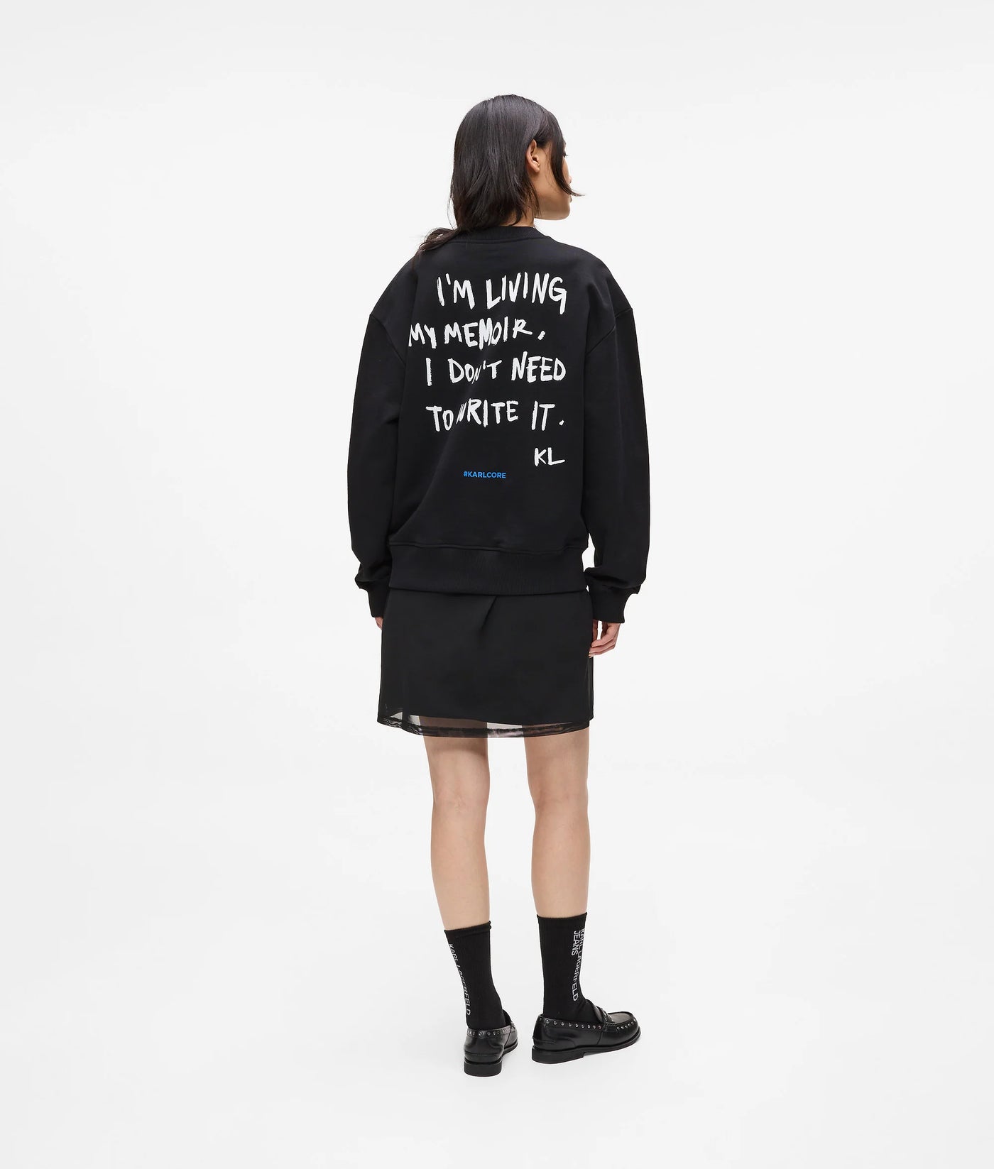 Karl Lagerfeld Women's Relaxed Karl Quote Sweatshirt | Black