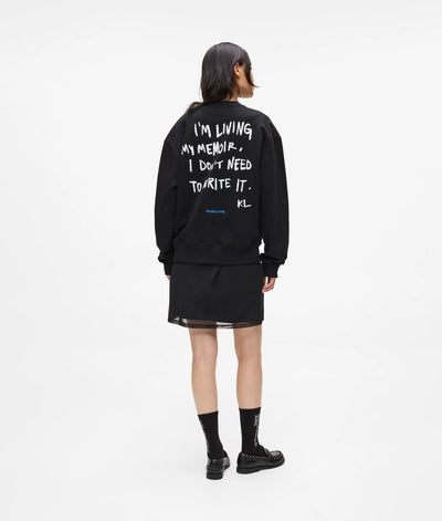 Karl Lagerfeld Women's Relaxed Karl Quote Sweatshirt | Black