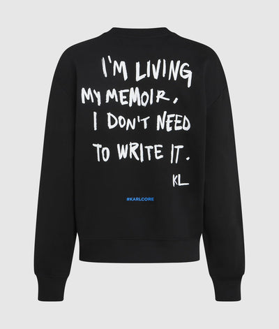 Karl Lagerfeld Women's Relaxed Karl Quote Sweatshirt | Black