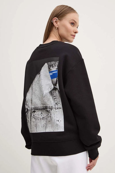 Karl Lagerfeld Cotton Relaxed Fit Sweatshirt | Black