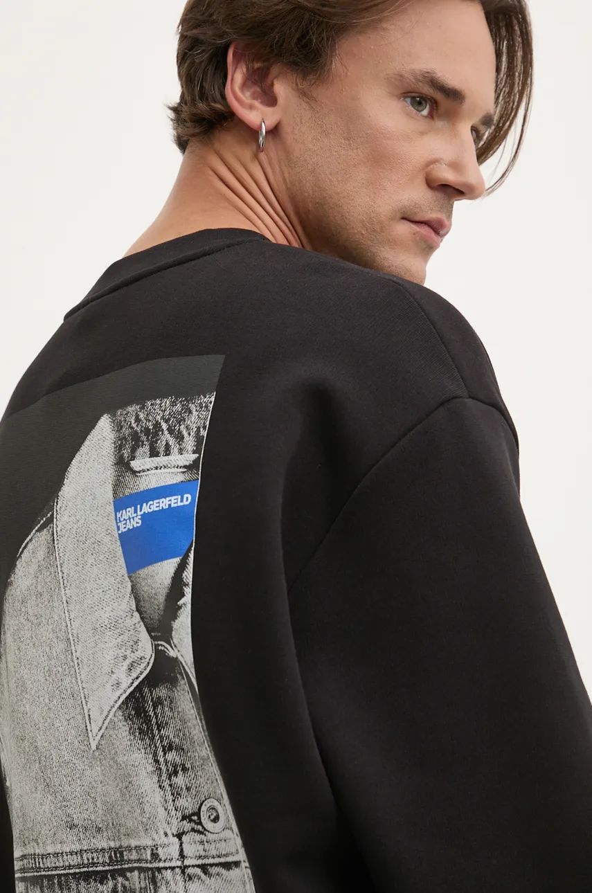 Karl Lagerfeld Cotton Relaxed Fit Sweatshirt | Black