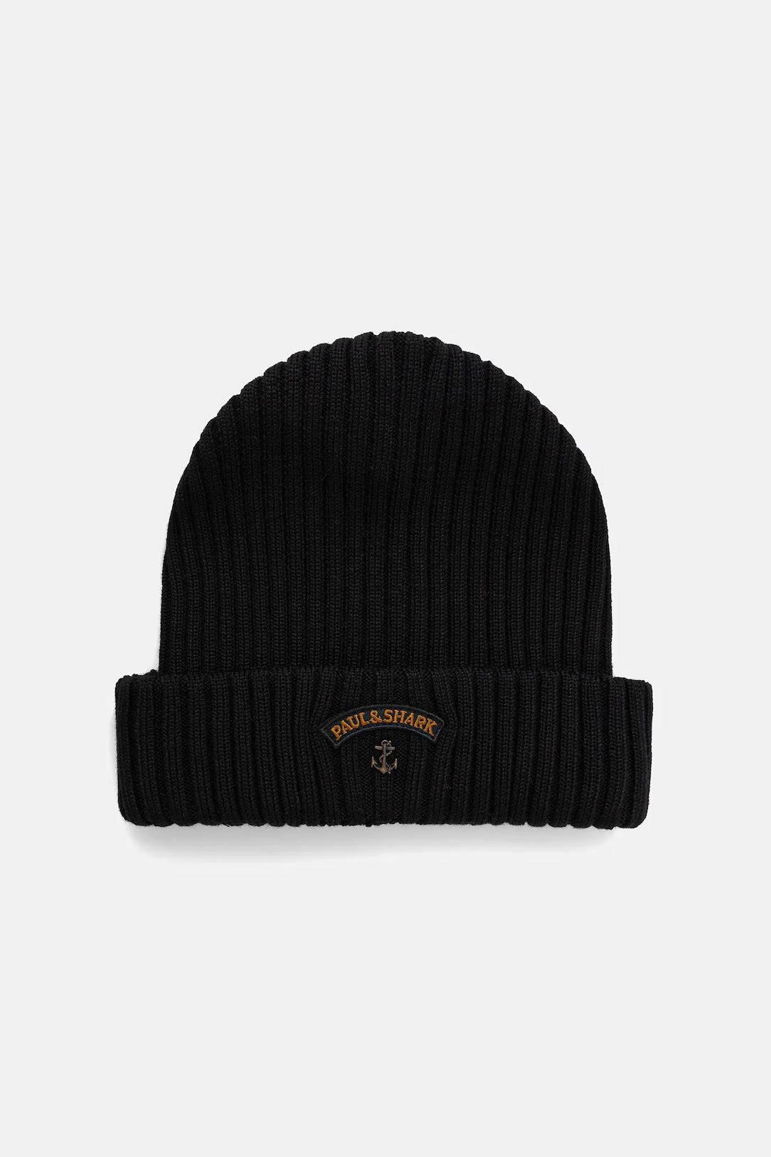 Paul & Shark Iconic Badge Wool Beanie | Black