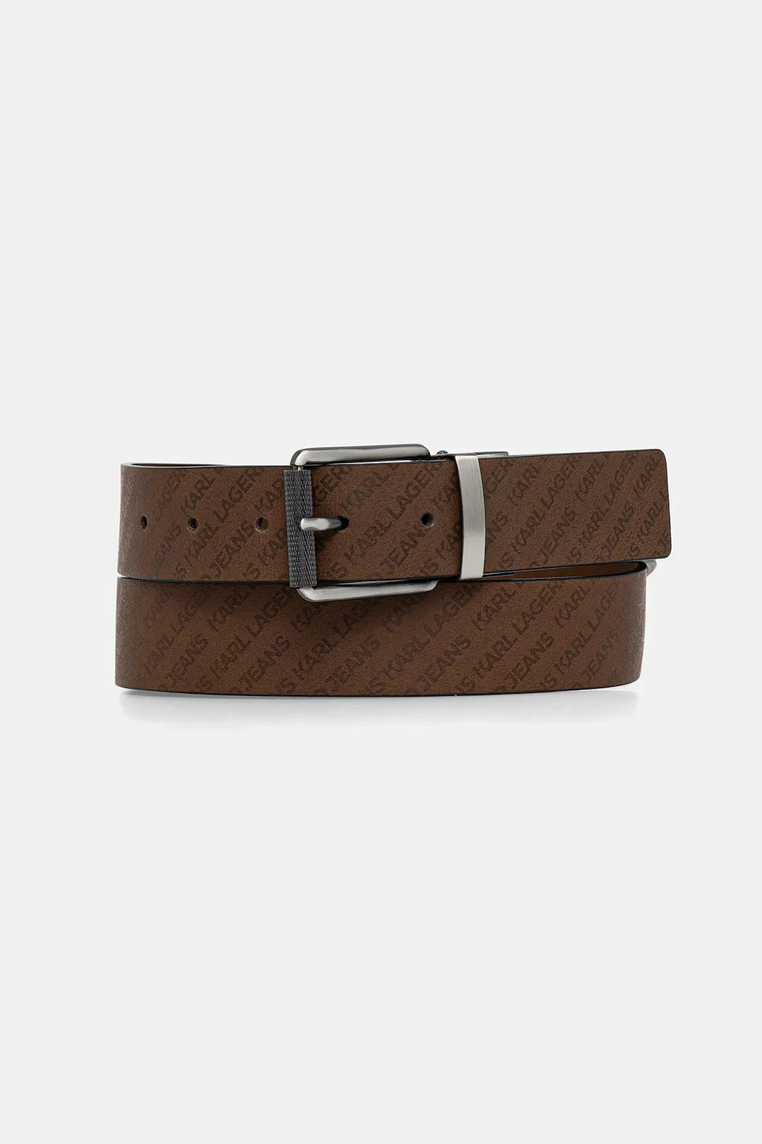Karl Lagerfeld Reversible Leather Debossed Belt | Brown