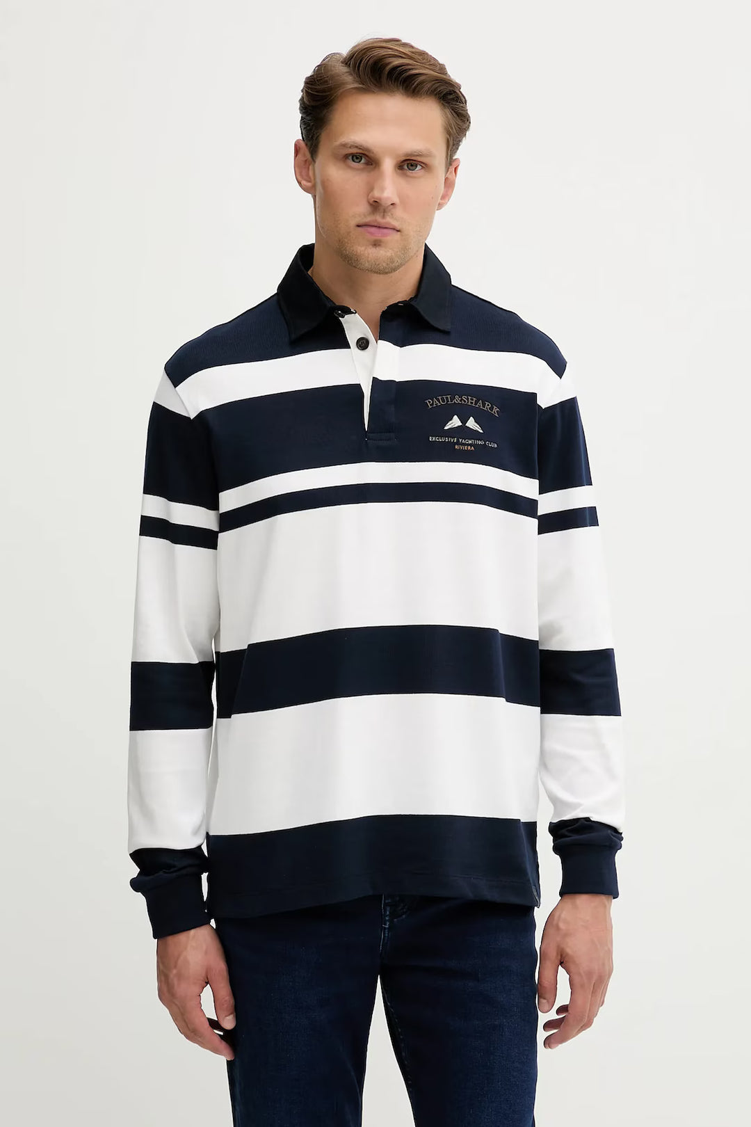 Rugby Shirt Paul And Shark Long Sleeve Polo Grey Paul Shark