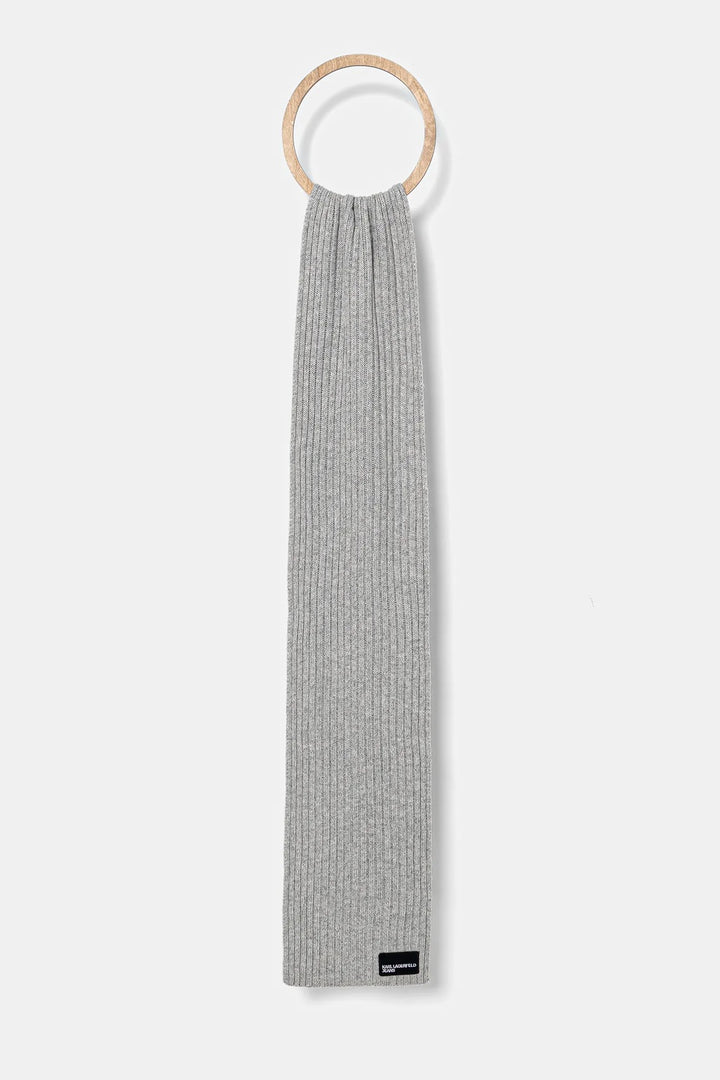 Karl Lagerfeld Patch Logo Scarf | Light Grey