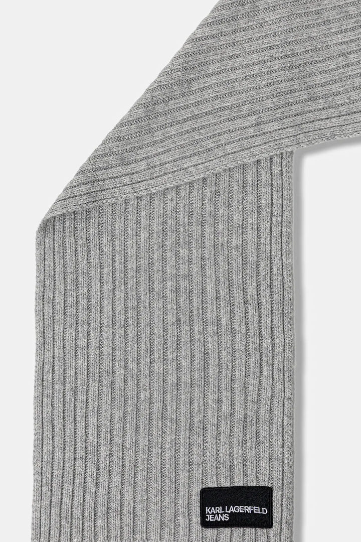 Karl Lagerfeld Patch Logo Scarf | Light Grey