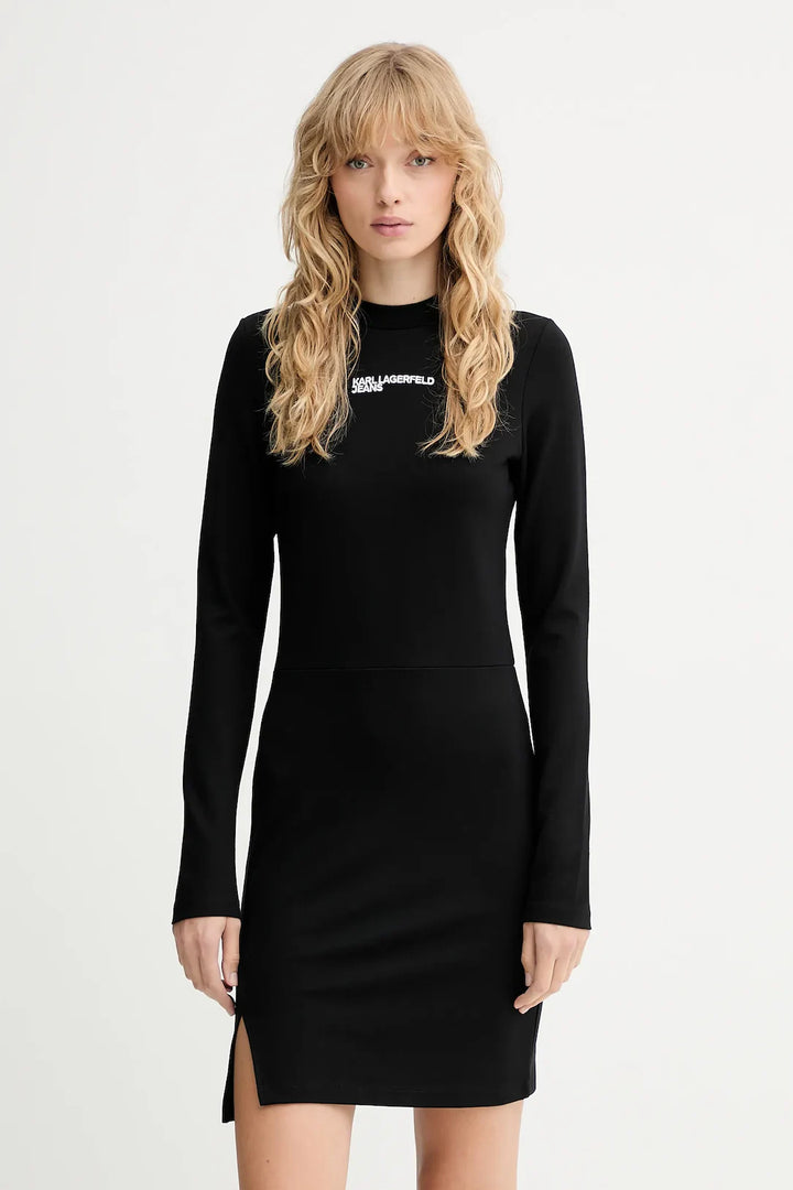 Karl Lagerfeld Milano Mock Neck Dress | Black