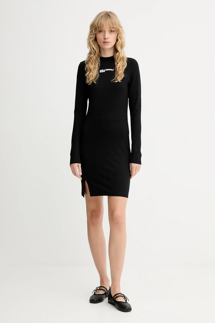 Karl Lagerfeld Milano Mock Neck Dress | Black