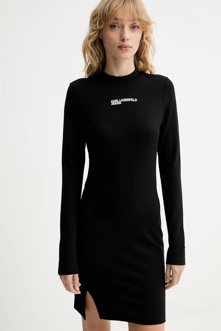 Karl Lagerfeld Milano Mock Neck Dress | Black