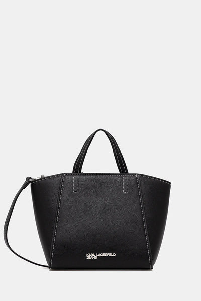 Karl Lagerfeld Metal Logo Mini Tote Bag | Black
