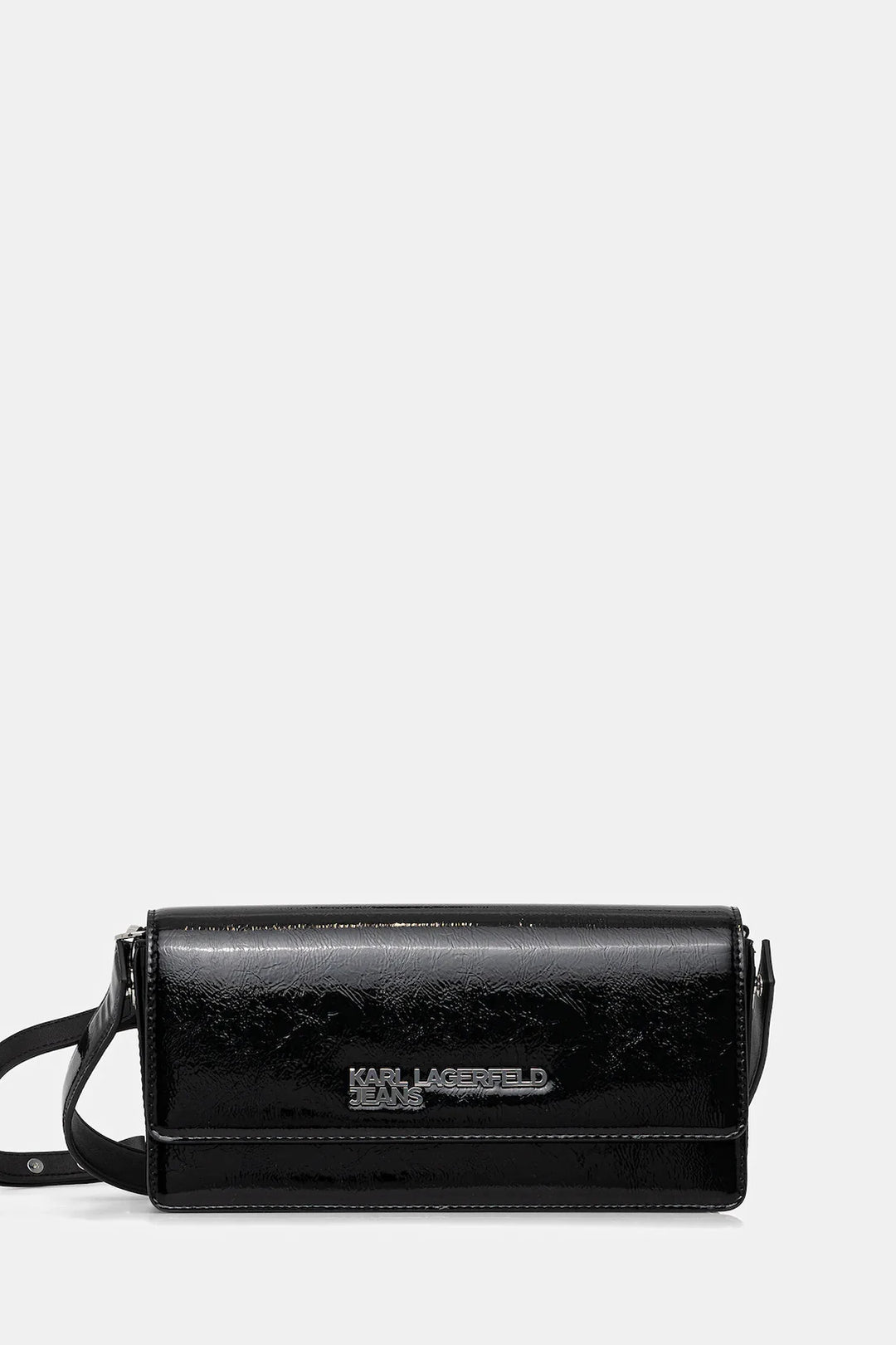 Karl Lagerfeld Metal Logo Shiny Bag | Black
