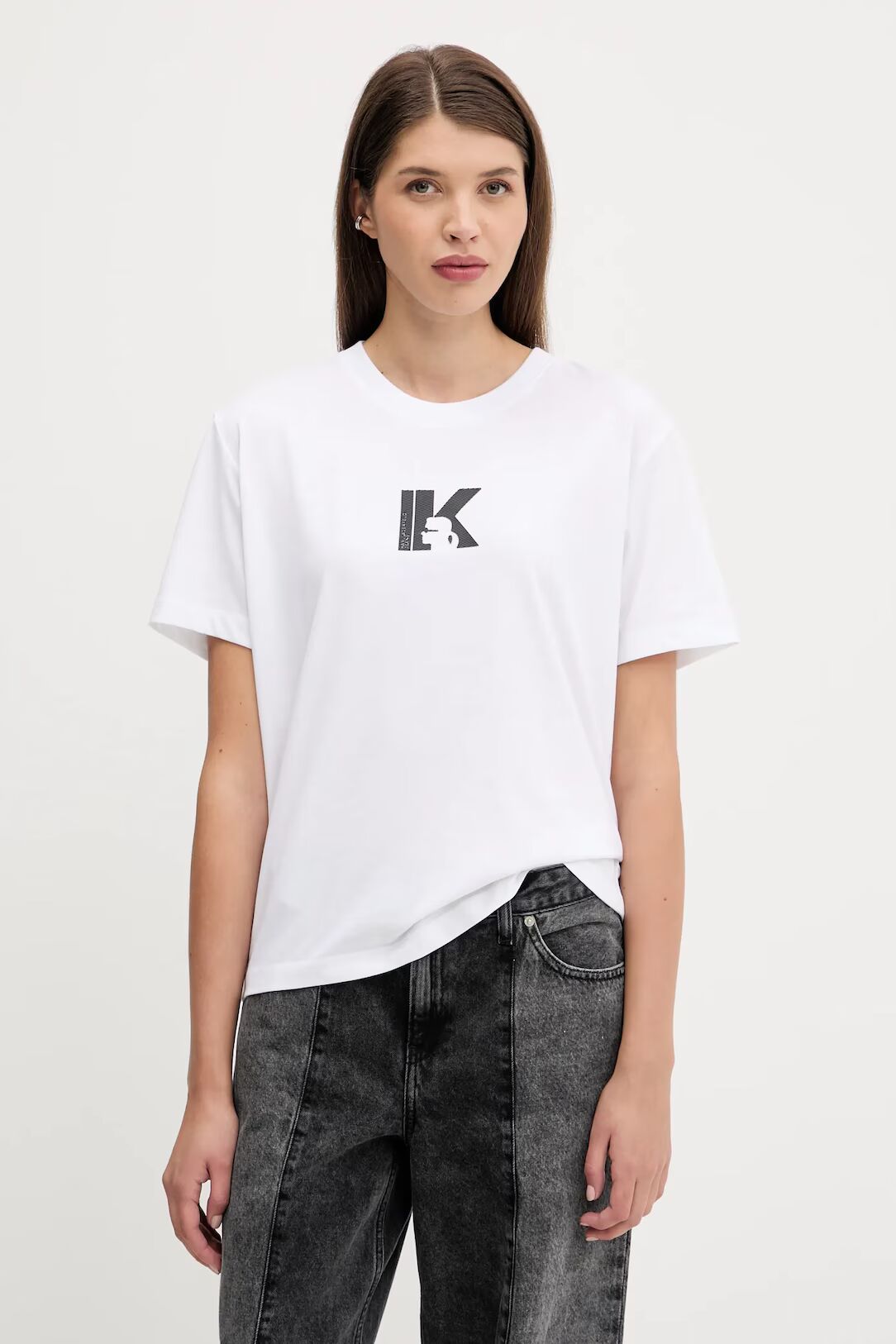 Karl Lagerfeld Regular K Logo Women's T-shirt | White