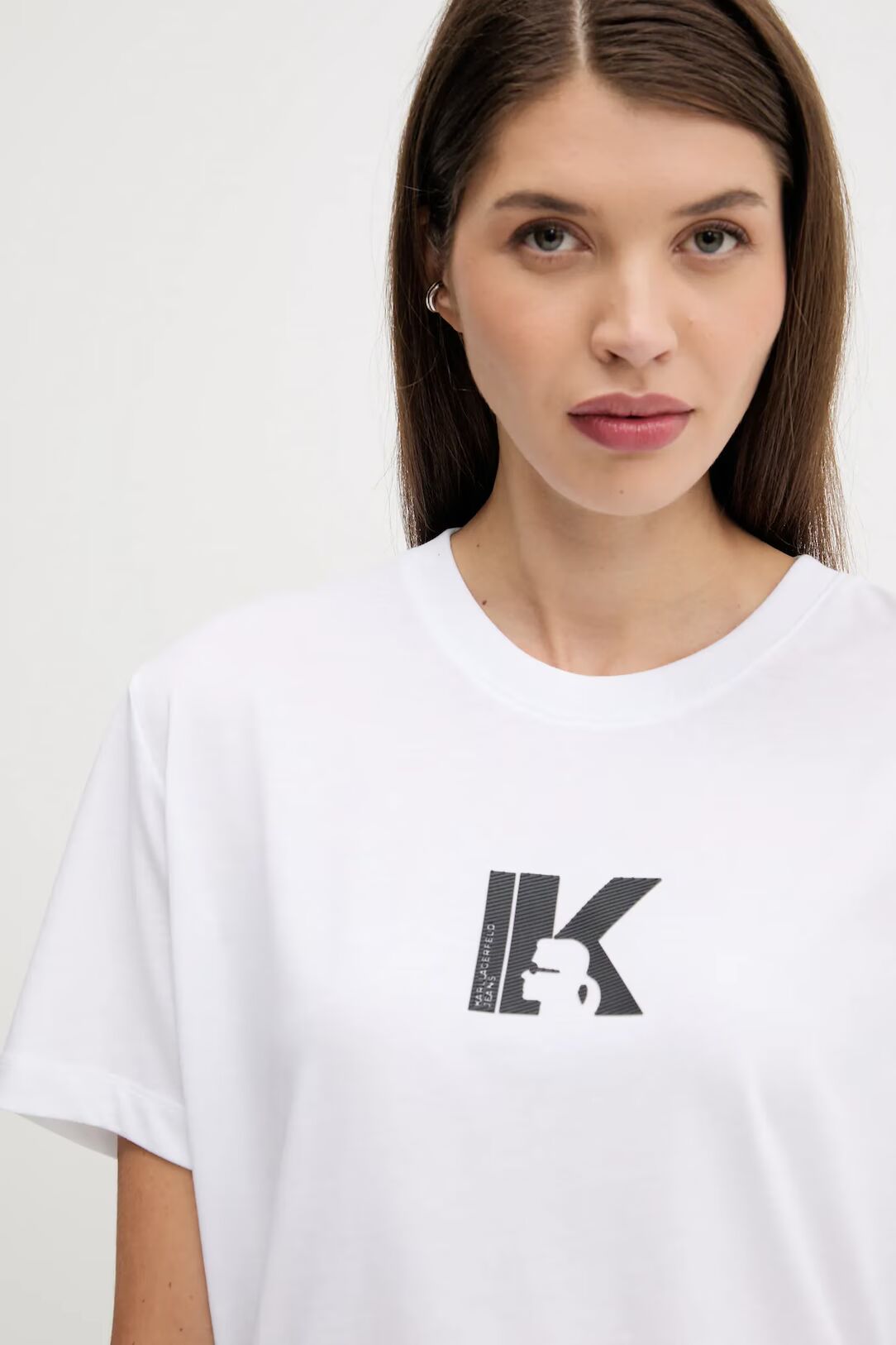 Karl Lagerfeld Regular K Logo Women's T-shirt | White