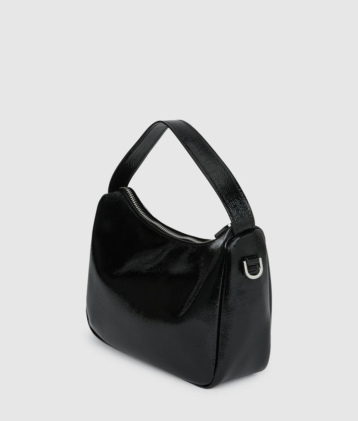 Karl Lagerfeld Glossy Mini Hobo Bag | Black
