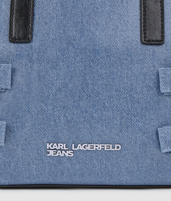 Karl Lagerfeld Denim Buckle Bowling Bag | Blue Denim