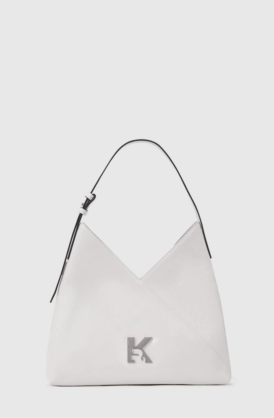 Karl Lagerfeld Geo High Shine Tote Bag | Off White