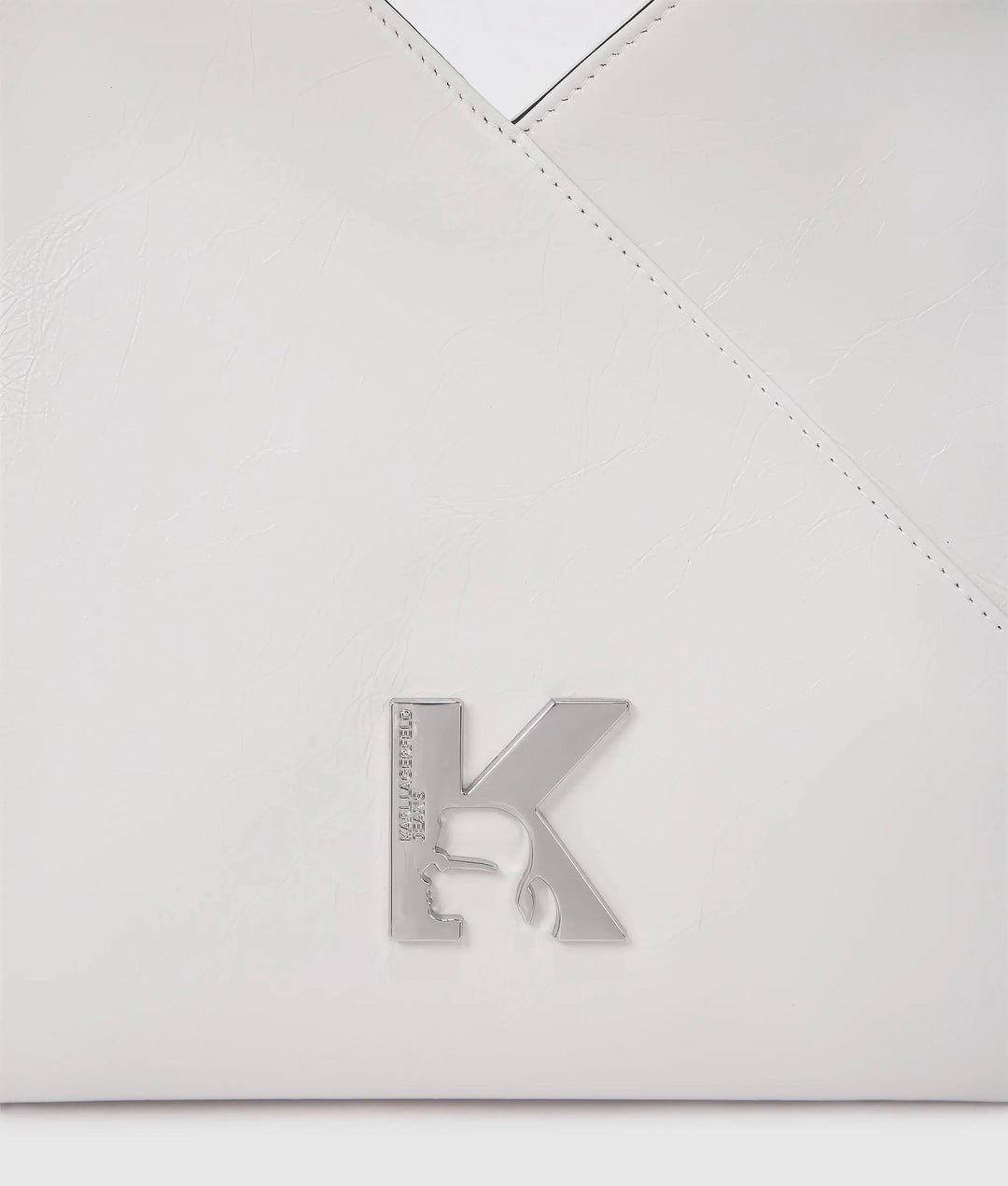 Karl Lagerfeld Geo High Shine Tote Bag | Off White