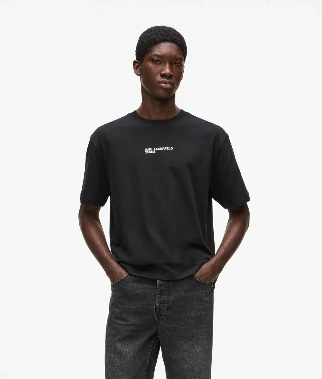 Karl Lagerfeld Regular Frame Logo Men's T-shirt | Black