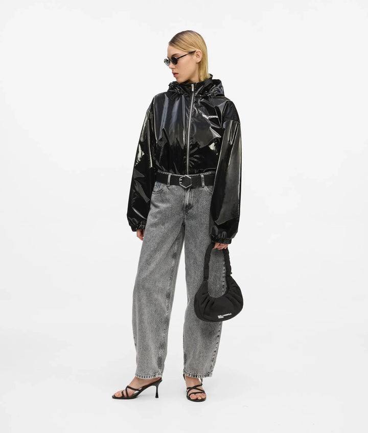 Karl Lagerfeld Shiny Hooded Women's Jacket | Black