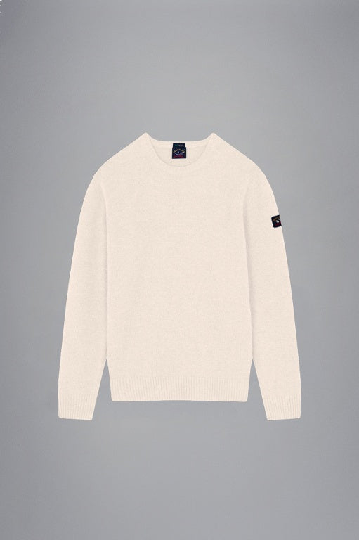 Paul & Shark Crewneck Re-Wool Pullover | Off White
