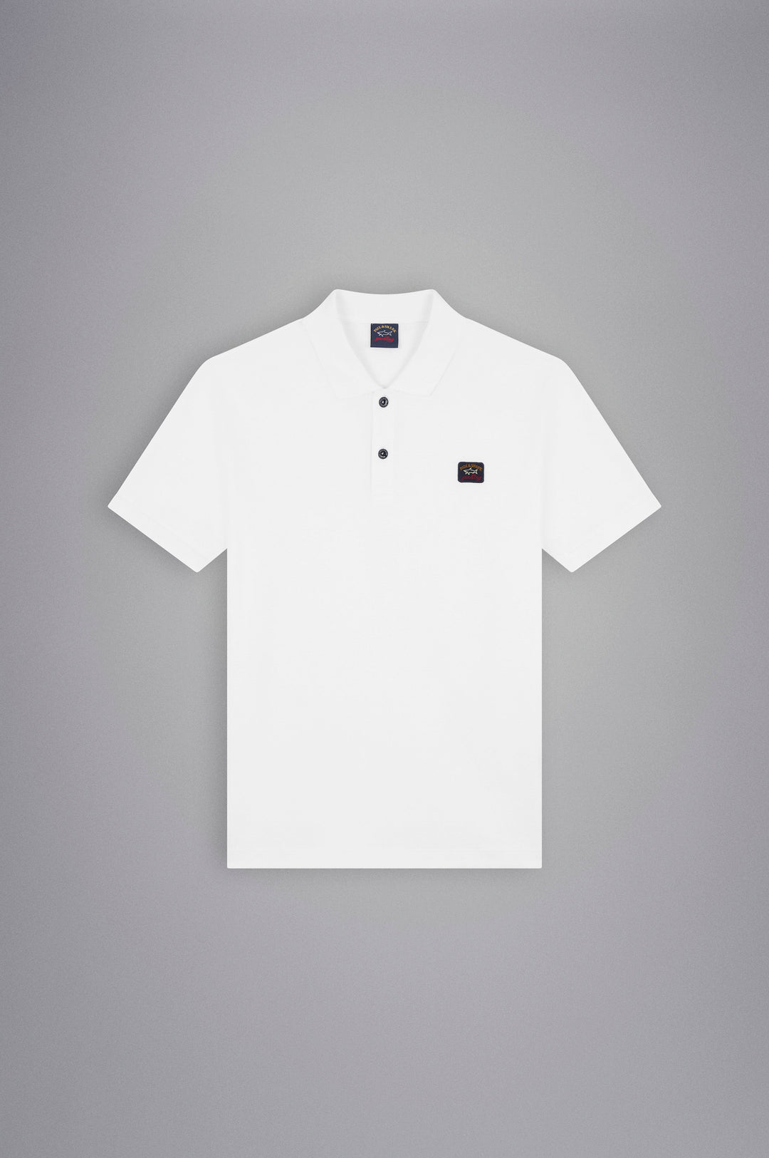Paul & Shark Piqué Cotton Polo with Iconic Badge | White