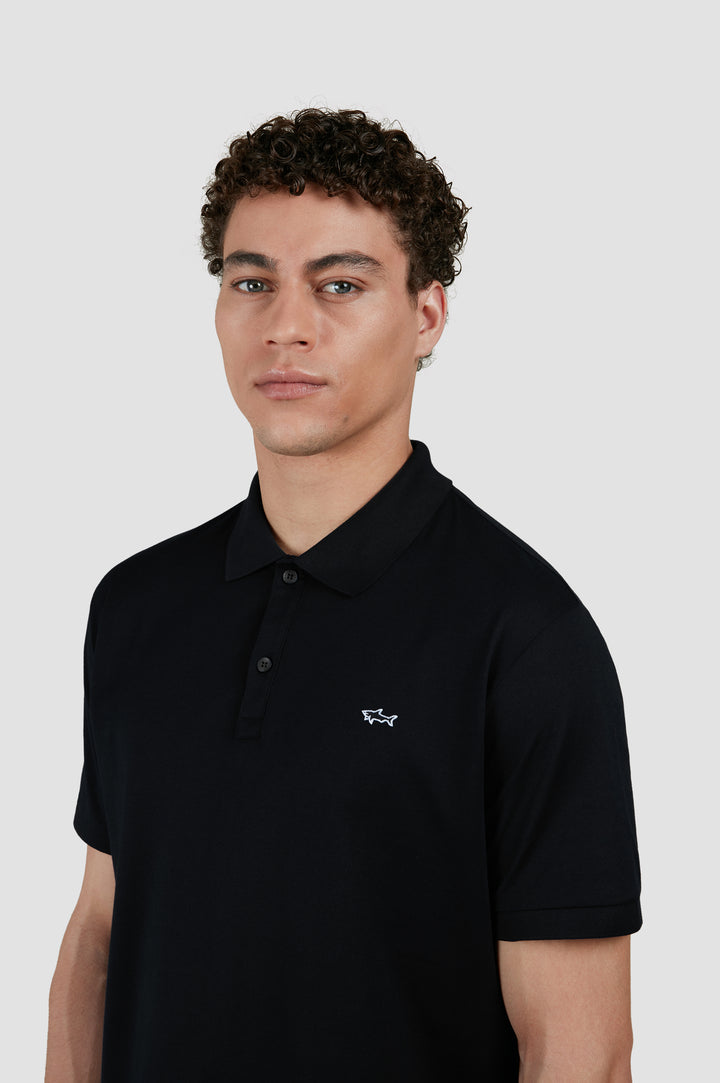 Paul & Shark Double Piqué Polo 3 in 1 Kompact Technology with Shark Badge | Black