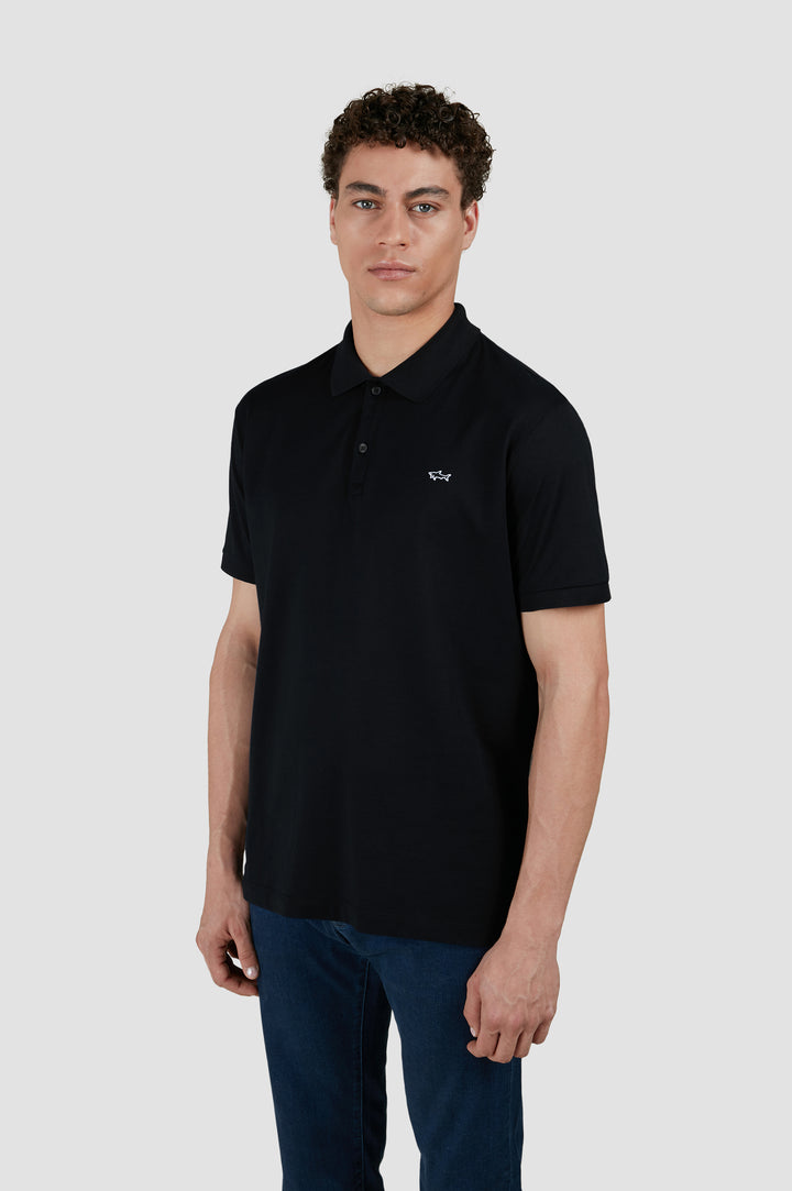Paul & Shark Double Piqué Polo 3 in 1 Kompact Technology with Shark Badge | Black