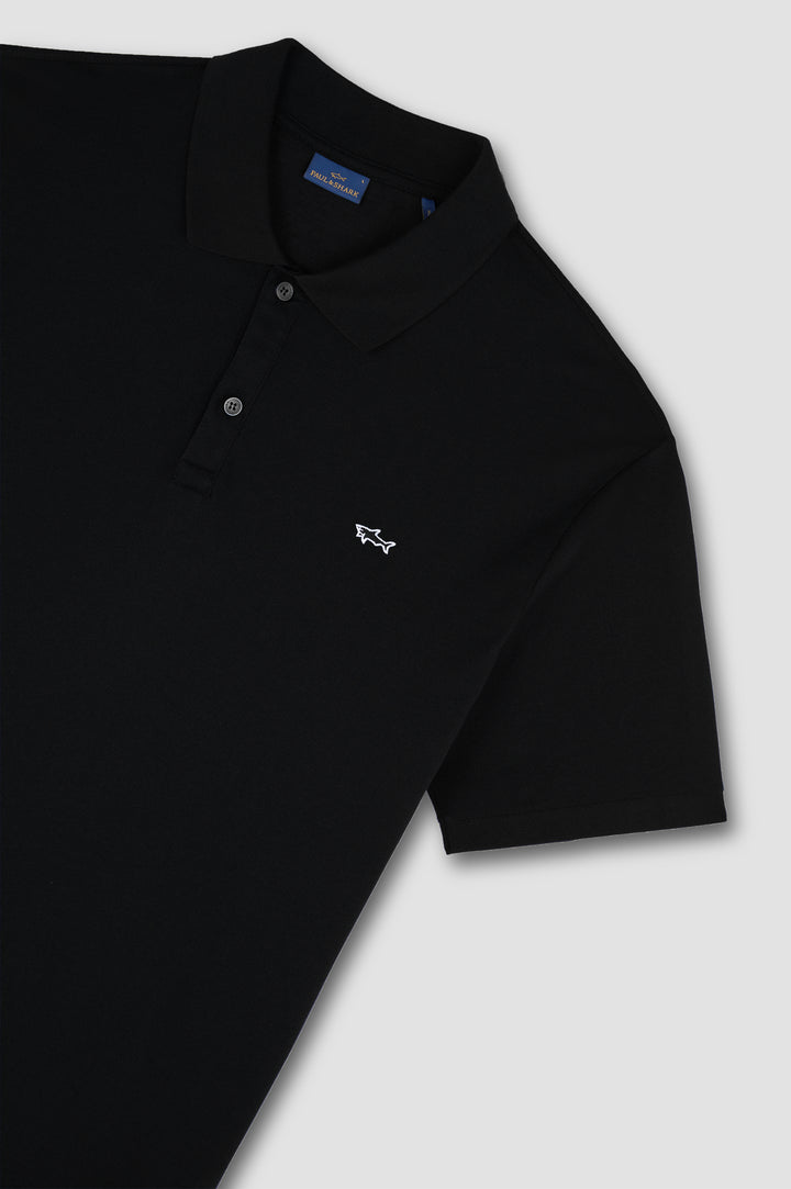 Paul & Shark Double Piqué Polo 3 in 1 Kompact Technology with Shark Badge | Black