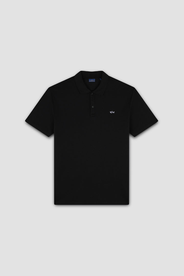 Paul & Shark Double Piqué Polo 3 in 1 Kompact Technology with Shark Badge | Black