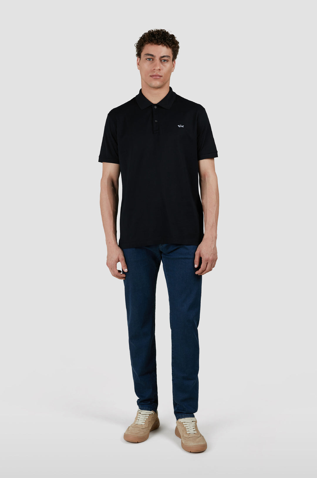 Paul & Shark Double Piqué Polo 3 in 1 Kompact Technology with Shark Badge | Black